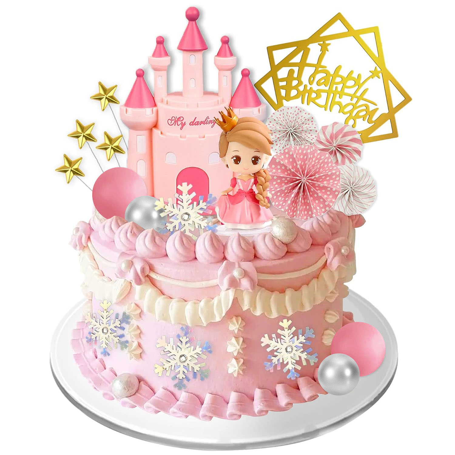 Kids Outdoor Merry Go Round - Księżniczka Cake Topper Zamek Dekoracja tortu