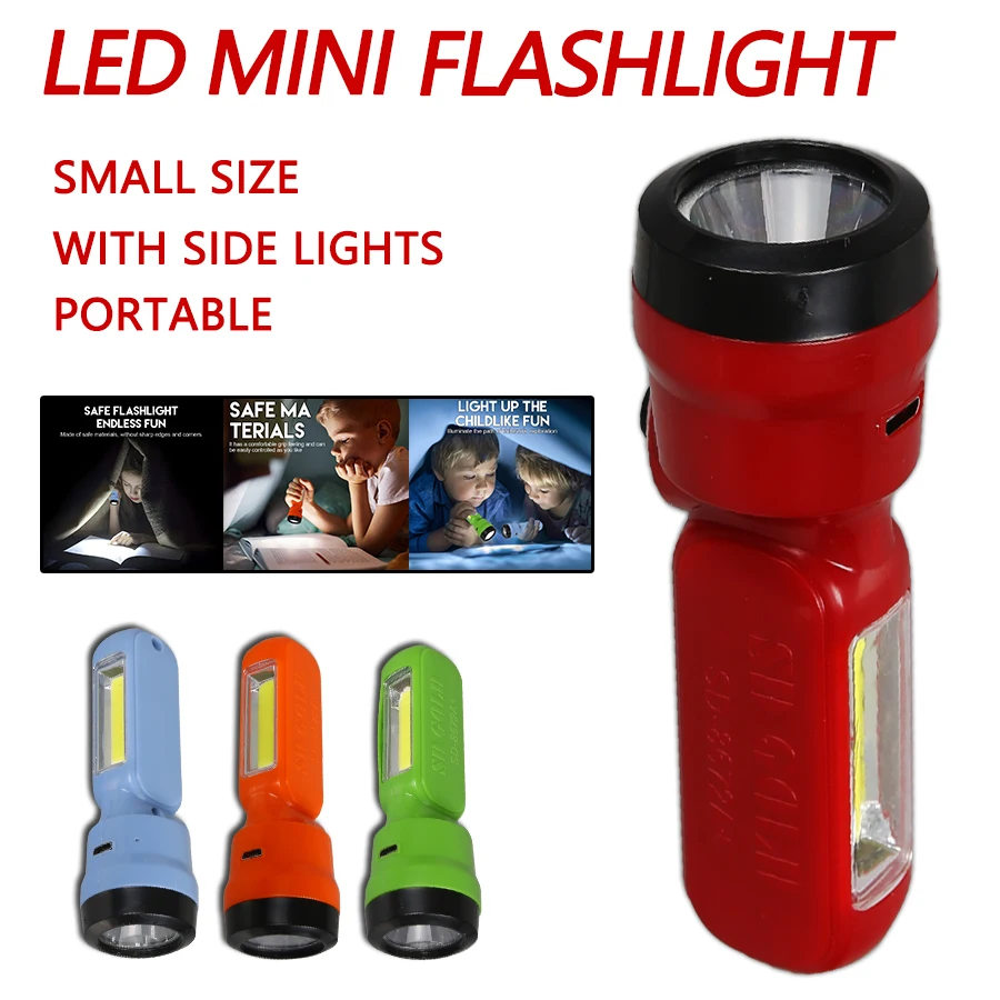 Children'S Outdoor - Mini latarka dziecięca COB+XPE, ładowana przez