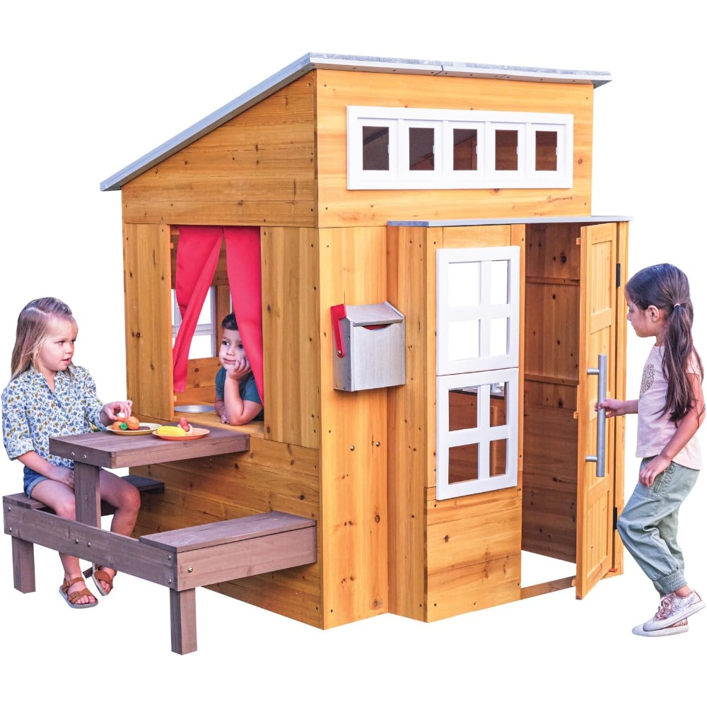 Nowoczesny drewniany domek do  – Kids Outdoor Grill recenzja i cena