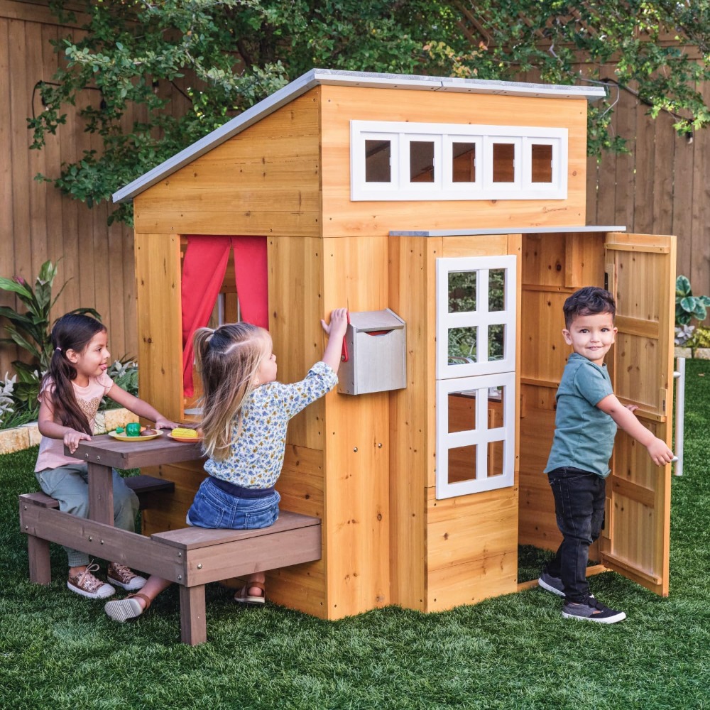 Nowoczesny drewniany domek do  – Kids Outdoor Grill recenzja i cena