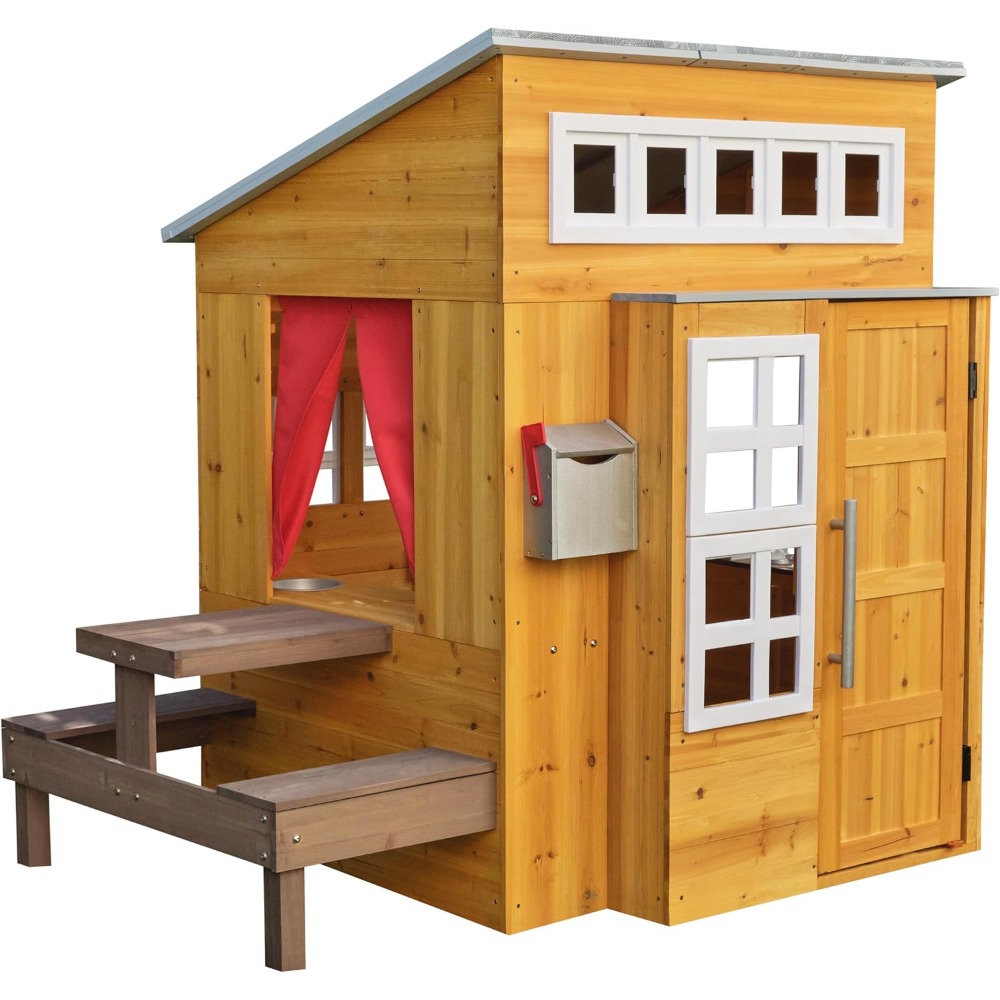 Nowoczesny drewniany domek do  – Kids Outdoor Grill recenzja i cena