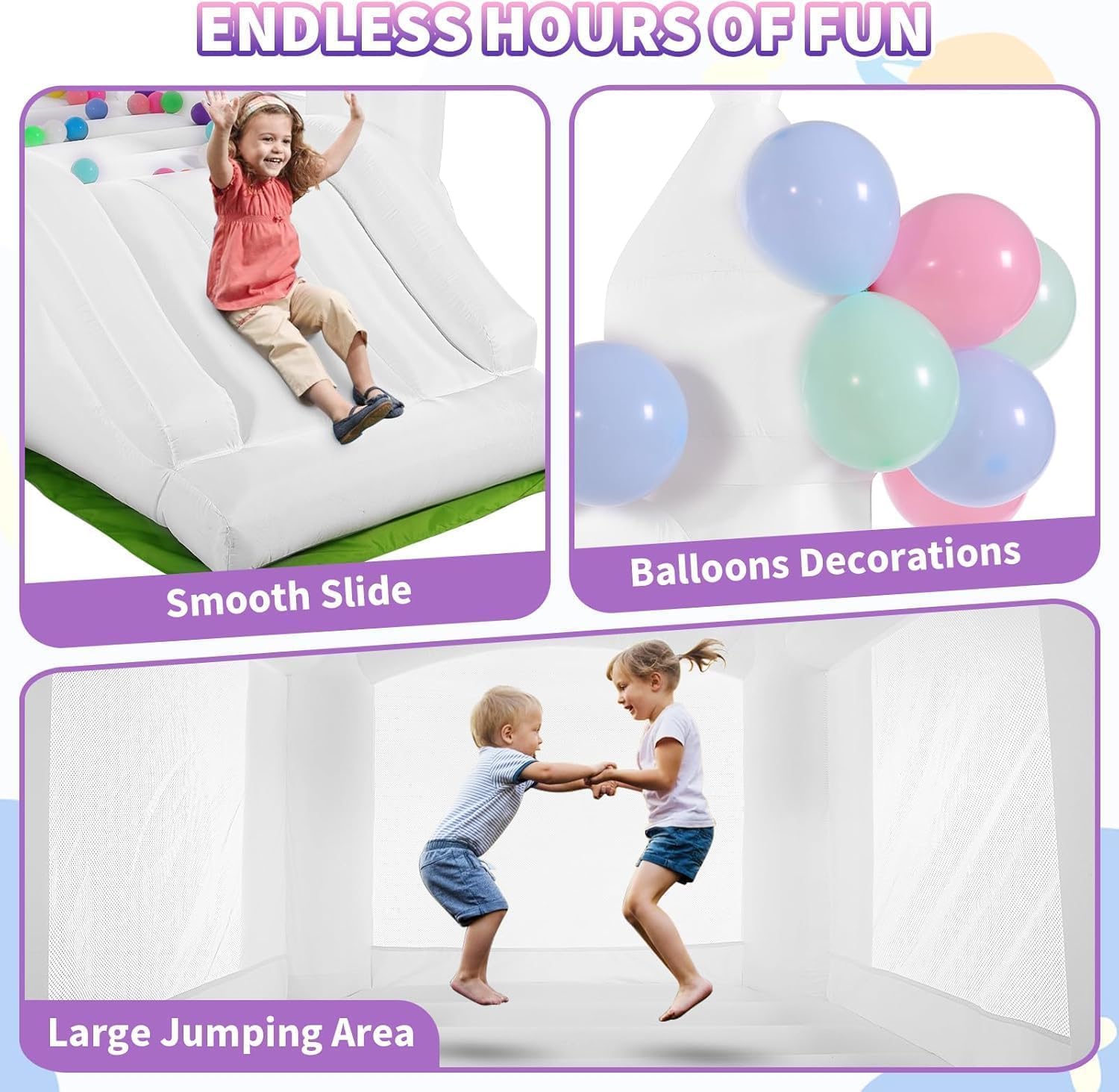 Biały dmuchany zamek do skakan – Kids Outdoor House recenzja i cena