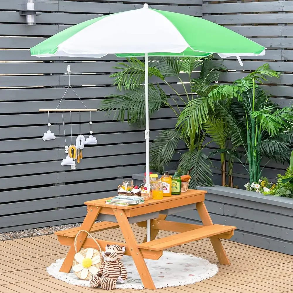 Drewniany stolik piknikowy 4w1 – Kids Outdoor Water Table recenzja i cena