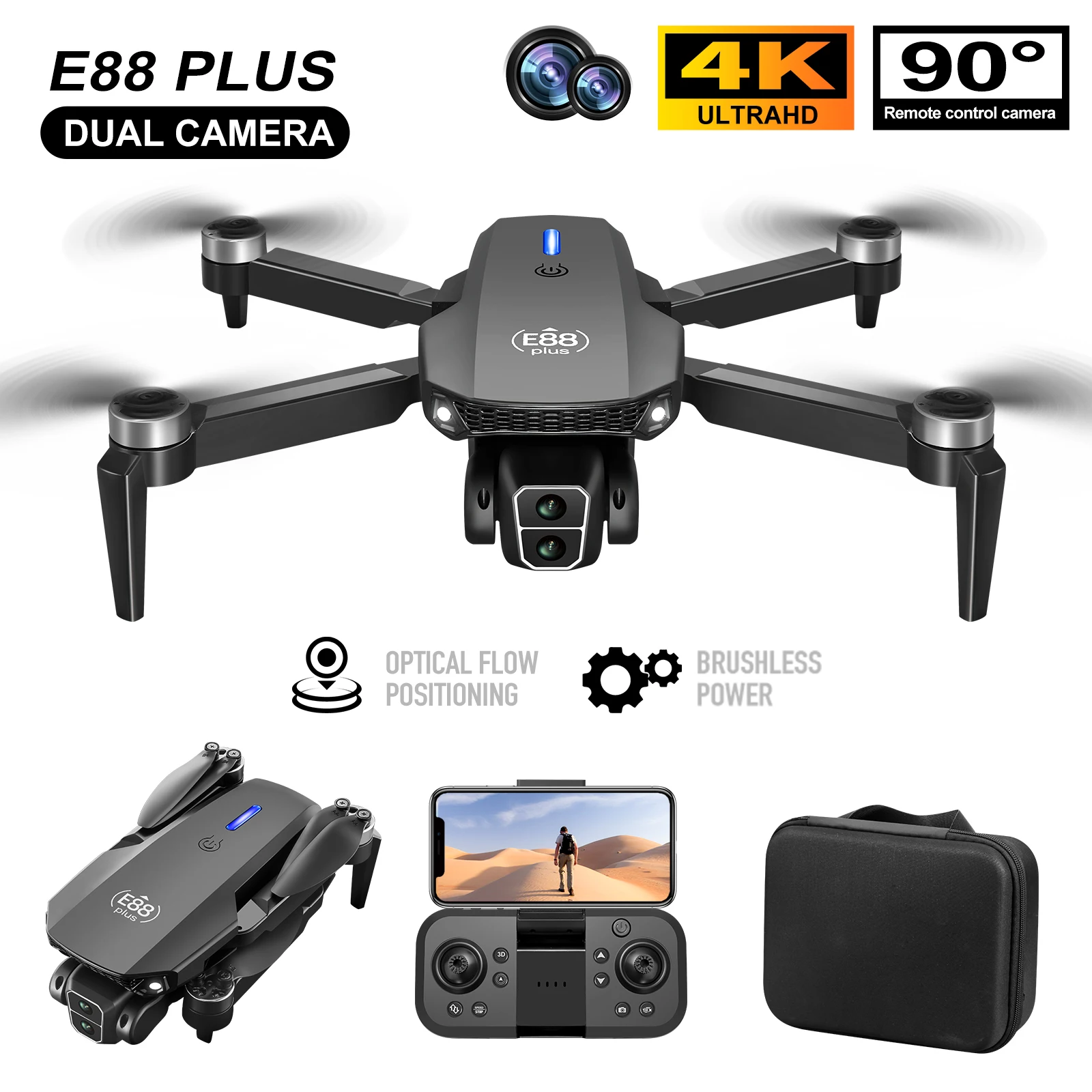 Nowy dron E88 Plus Quadcopter: – Kids Outdoor Toy Storage recenzja i cena