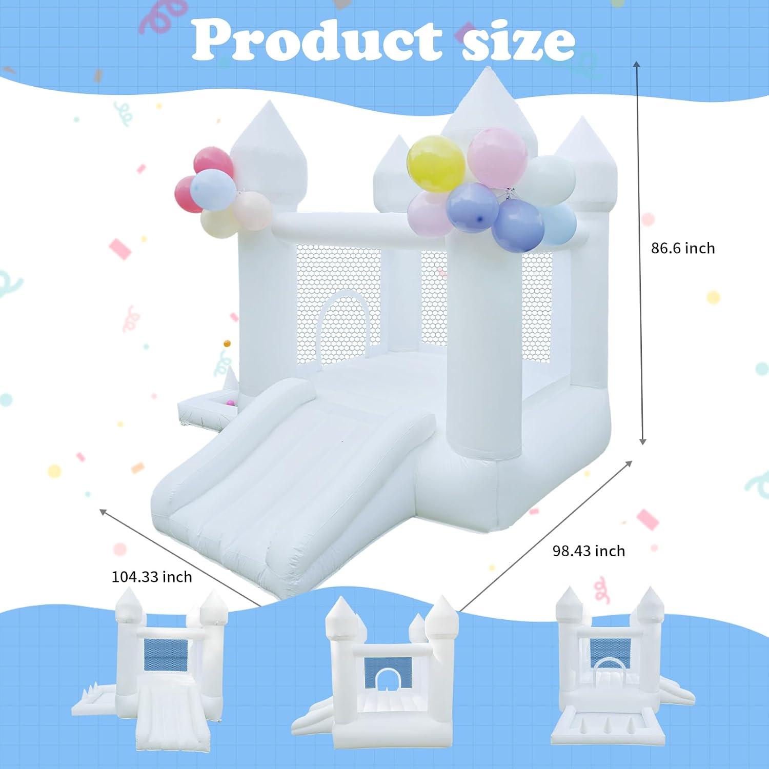 Biały dmuchany zamek do skakan – Kids Outdoor House recenzja i cena