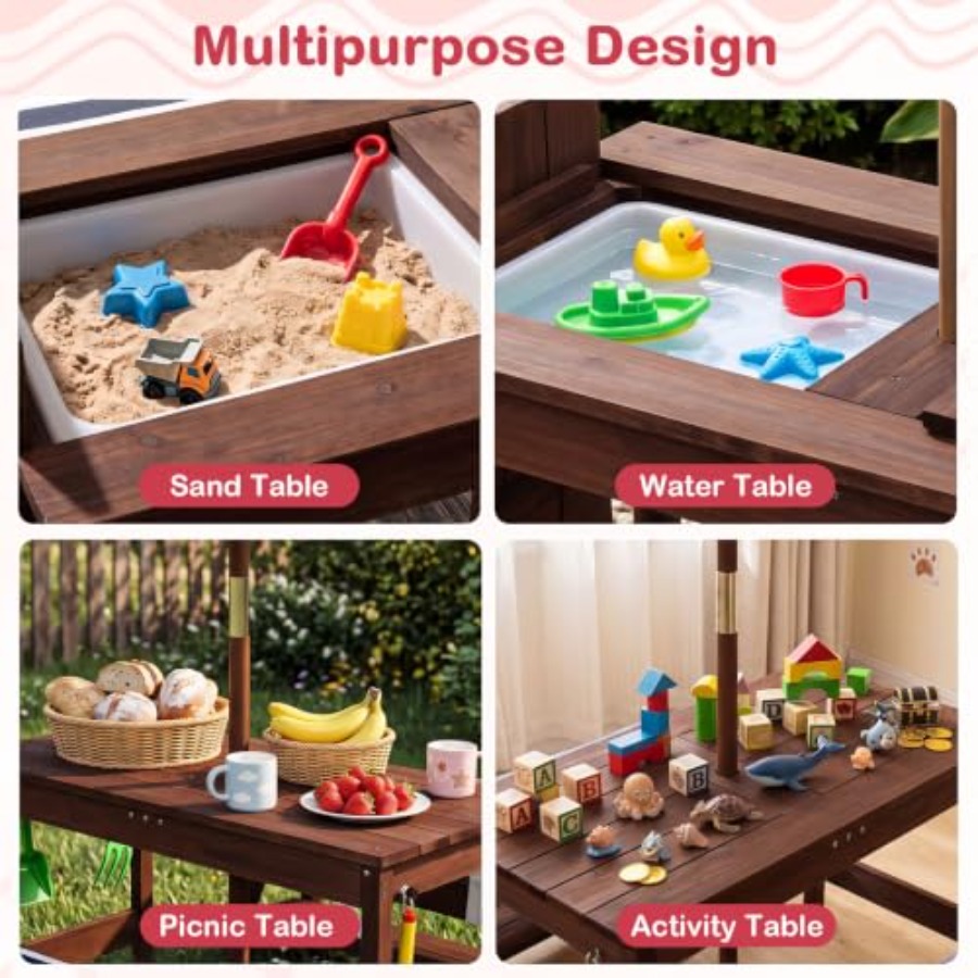 Drewniany stolik piknikowy dla – Kids Outdoor Water Table recenzja i cena